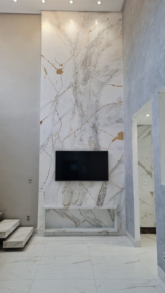 Efeito Branco Carrara aplicado por aluno do método